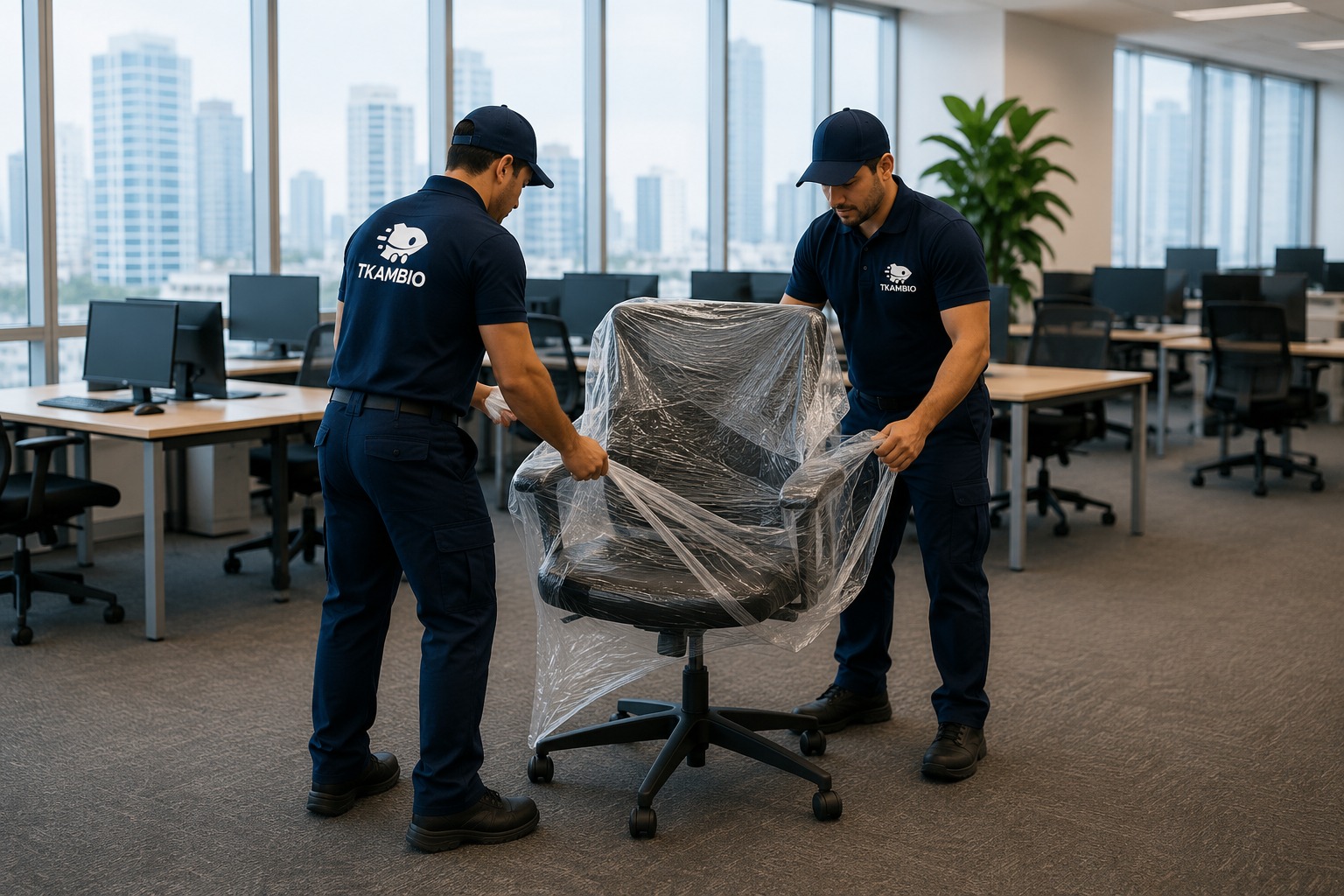 Equipo TKambio realizando una mudanza corporativa