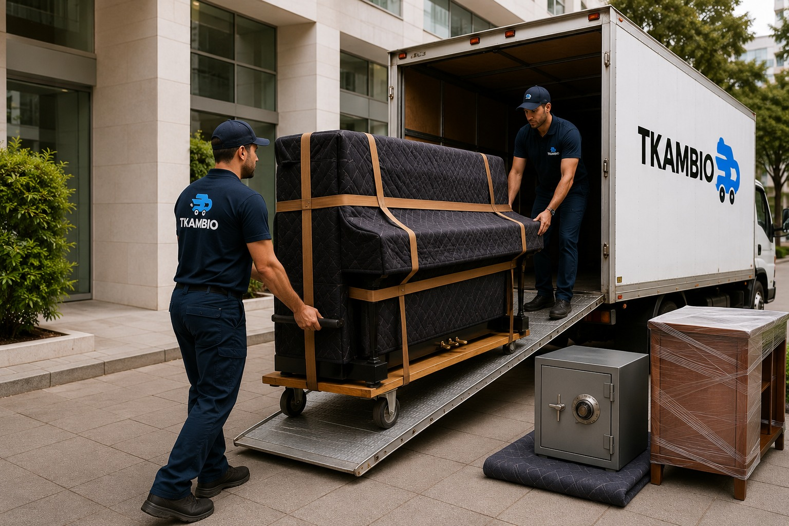 Equipo TKambio realizando un traslado especializado
