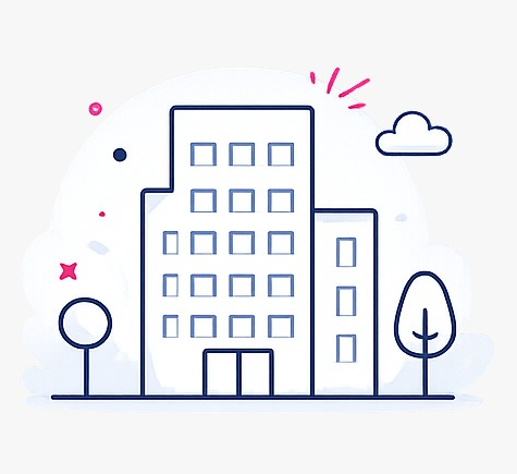Ilustración de un edificio corporativo
